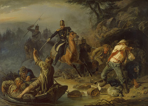 Худяков Василий Григорьевич - Стычка с финляндскими контрабандистами - 1853